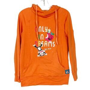 Paul Frank Only In My Dreams Orange Hoodie Sz L